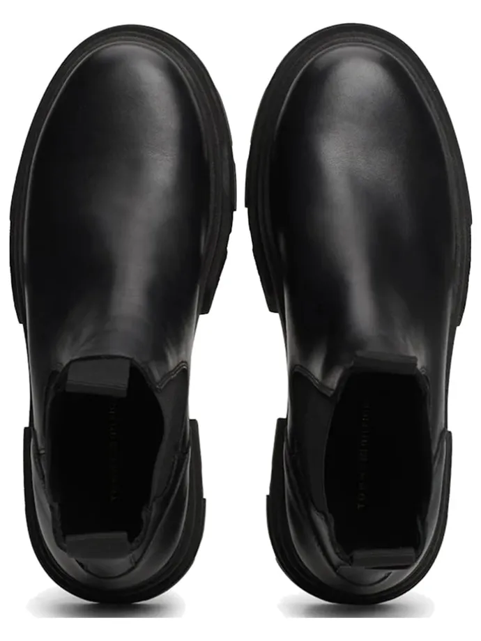 Leder-Chelsea-Boots in Schwarz