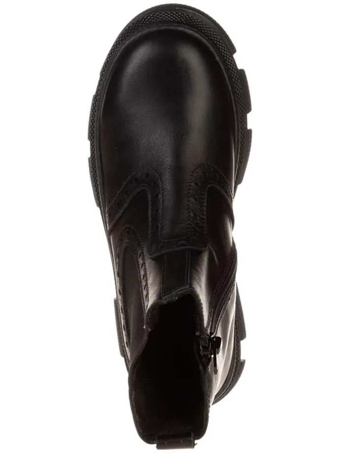 Leder-Chelsea-Boots in Schwarz