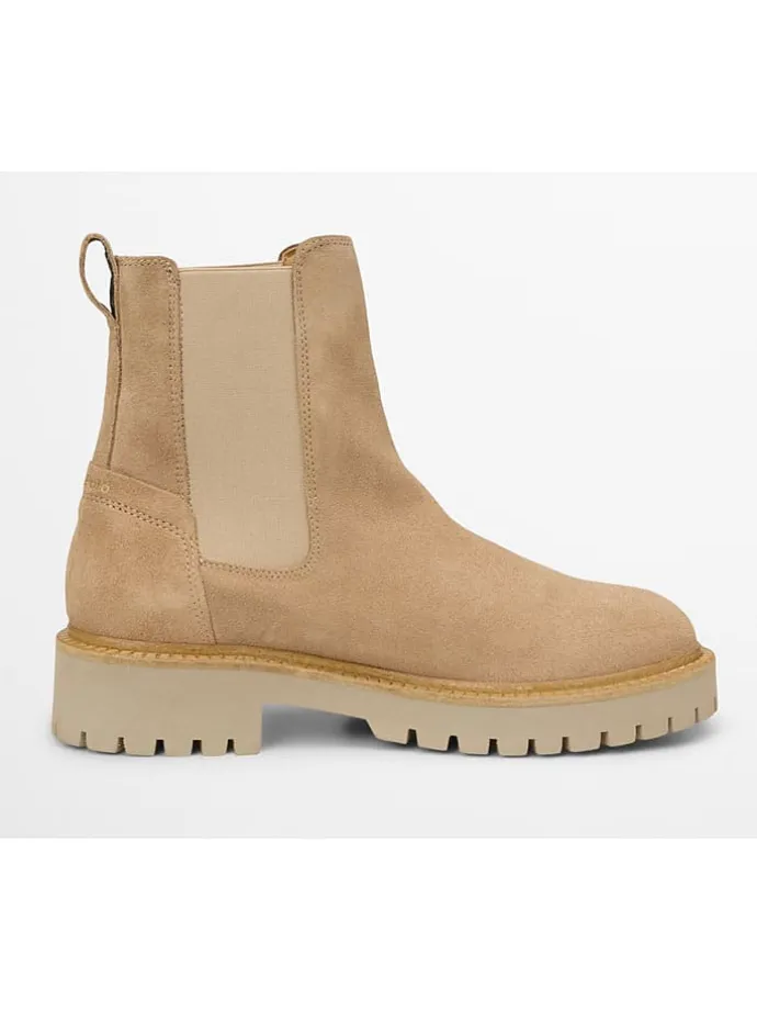 Leder-Chelsea-Boots "Phia" in Beige