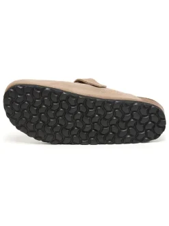 Leder-Clogs in Beige
