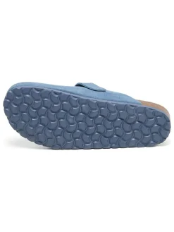 Leder-Clogs in Blau