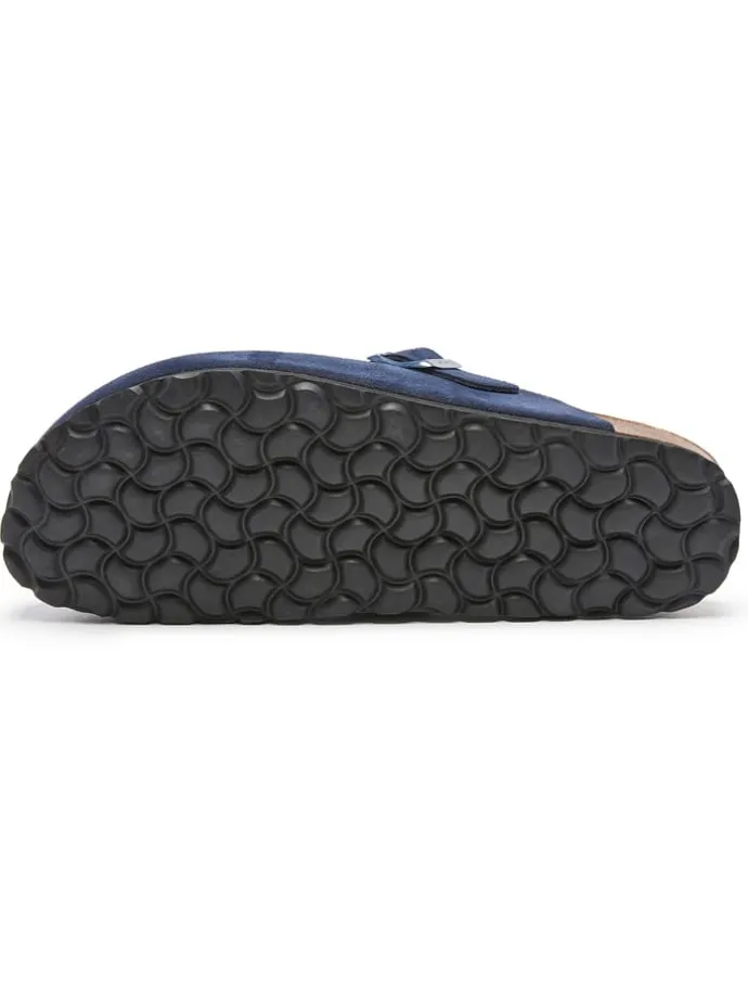Leder-Clogs in Dunkelblau