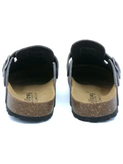 Leder-Clogs in Grau