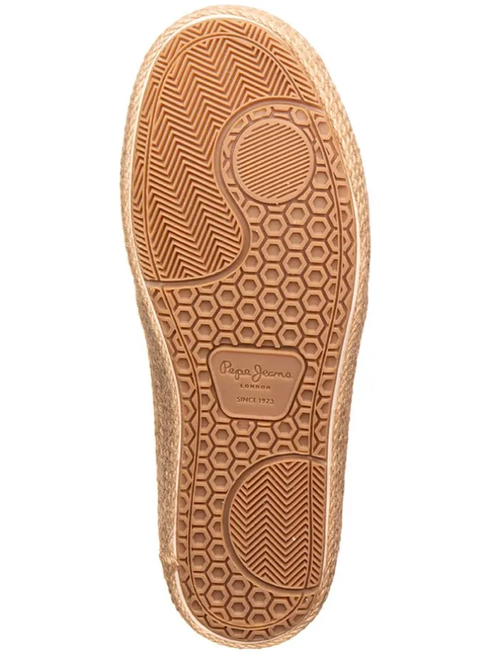 Leder-Espadrilles in Beige