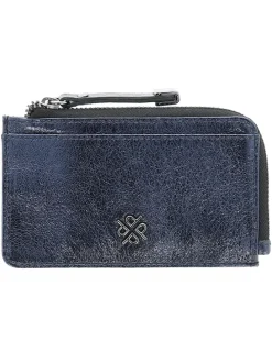 Leder-Geldbörse "2 Night" in Dunkelblau - (B)13 x (H)8 x (T)1,5 cm