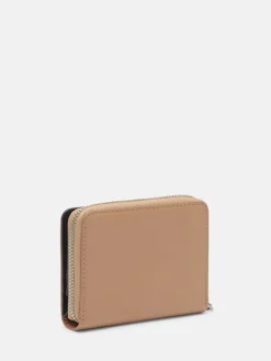 Leder-Geldbörse "Alexis M" in Beige - (B)11 x (H)8,5 x (T)3 cm