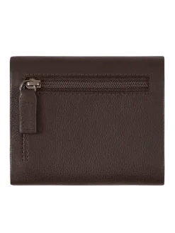 Leder-Geldbörse "Atlanta" in Dunkelbraun - (B)10 x (H)8,5 x (T)2 cm