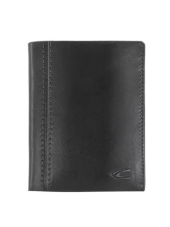 Leder-Geldbörse "Bilbao" in Schwarz - (B)10 x (H)12,7 x (T)1,5 cm