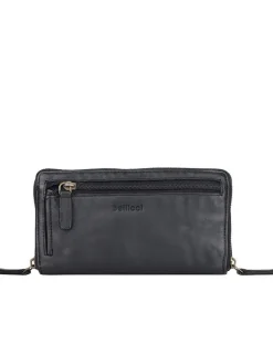 Leder-Geldbörse "Chalice" in Schwarz - (B)19 x (H)10 x (T)3 cm