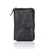 Leder-Geldbörse "Collins" in Schwarz - (B)9 x (H)17 x (T)3 cm
