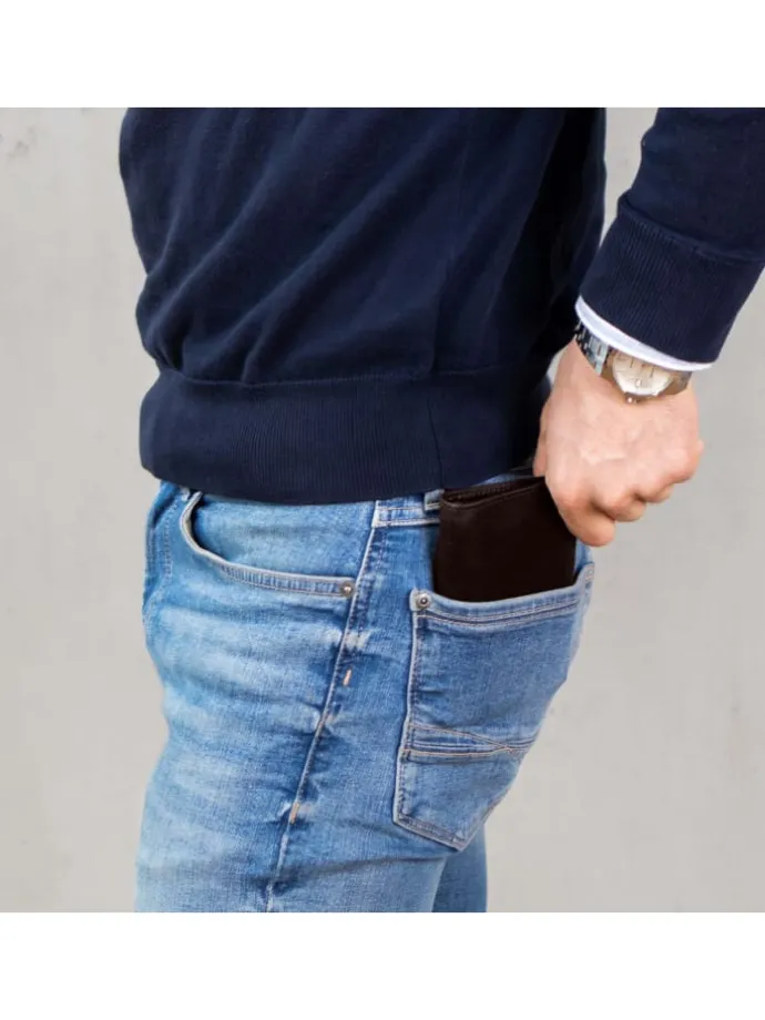 Leder-Geldbörse echt Leder Geldbeutel handgefertigt Portemonnaie JAN in braun