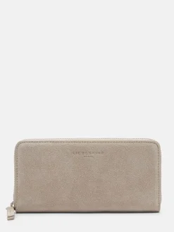Leder-Geldbörse in Beige - (B)19 x (H)9 x (T)2 cm