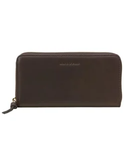 Leder-Geldbörse in Braun - (B)19 x (H)10 x (T)2,5 cm
