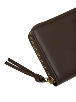 Leder-Geldbörse in Braun - (B)19 x (H)10 x (T)2,5 cm