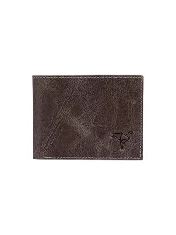 Leder-Geldbörse in Braun - (B)11 x (H)8 x (T)2 cm
