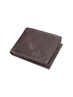 Leder-Geldbörse in Braun - (B)11 x (H)8 x (T)2 cm