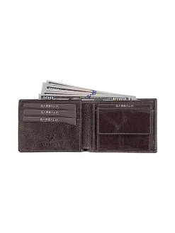 Leder-Geldbörse in Braun - (B)11 x (H)8 x (T)2 cm