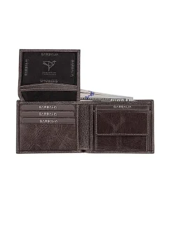Leder-Geldbörse in Braun - (B)11 x (H)8 x (T)2 cm