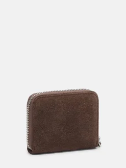 Leder-Geldbörse in Braun - (B)10 x (H)8 x (T)2 cm