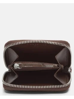 Leder-Geldbörse in Braun - (B)10 x (H)8 x (T)2 cm