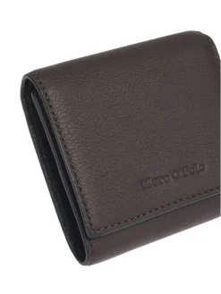 Leder-Geldbörse in Braun - (B)11 x (H)9,5 x (T)2,5 cm