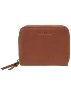 Leder-Geldbörse in Cognac - (B)13 x (H)10 x (T)2,5 cm