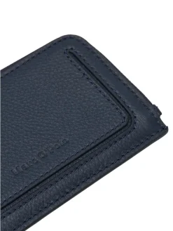 Leder-Geldbörse in Dunkelblau - (B)14 x (H)8 x (T)1,5 cm