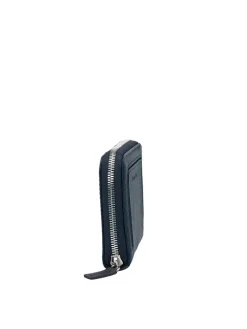 Leder-Geldbörse in Dunkelblau - (B)13 x (H)10 x (T)2,5 cm