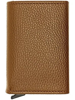 Leder-Geldbörse in Hellbraun - (B)9 x (H)6 x (T)2 cm