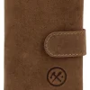 Leder-Geldbörse in Hellbraun - (B)7,5 x (H)10 x (T)2 cm