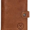 Leder-Geldbörse in Hellbraun - (B)7,2 x (H)10 x (T)1,5 cm