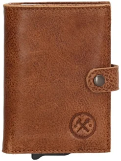 Leder-Geldbörse in Hellbraun - (B)7,2 x (H)10 x (T)1,5 cm