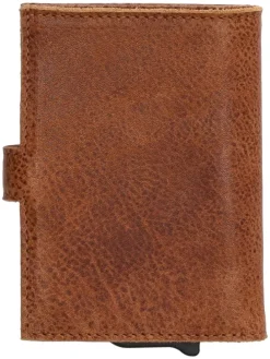 Leder-Geldbörse in Hellbraun - (B)7,2 x (H)10 x (T)1,5 cm