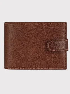 Leder-Geldbörse in Hellbraun - (H)8 x (T)2 cm
