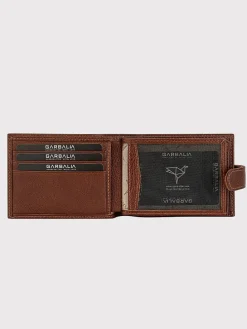 Leder-Geldbörse in Hellbraun - (H)8 x (T)2 cm
