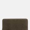 Leder-Geldbörse in Khaki - (B)19 x (H)9 x (T)2 cm