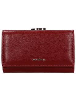 Leder-Geldbörse in Rot - (B)14,5 x (H)8,5 x (T)3 cm