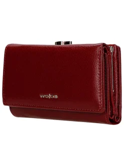 Leder-Geldbörse in Rot - (B)14,5 x (H)8,5 x (T)3 cm