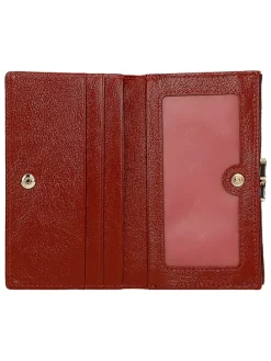 Leder-Geldbörse in Rot - (B)14,5 x (H)8,5 x (T)3 cm