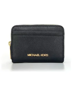 Leder-Geldbörse in Schwarz - (B)12 x (H)8 x (T)2 cm