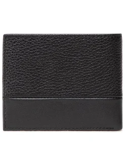 Leder-Geldbörse in Schwarz - (B)10,5 x (H)8,5 x (T)2,5 cm