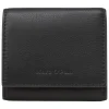Leder-Geldbörse in Schwarz - (B)11 x (H)9,5 x (T)2,5 cm