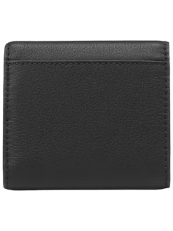 Leder-Geldbörse in Schwarz - (B)11 x (H)9,5 x (T)2,5 cm