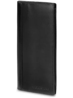 Leder-Geldbörse in Schwarz - (B)10 x (H)19 x (T)1 cm