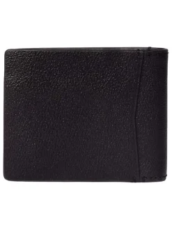 Leder-Geldbörse in Schwarz - (B)11 x (H)9 x (T)2,5 cm