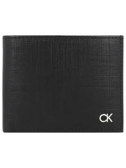 Leder-Geldbörse in Schwarz - (B)11,5 x (H)9 x (T)2,5 cm