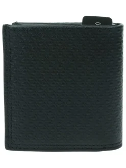 Leder-Geldbörse in Schwarz - (B)10,5 x (H)10 x (T)3 cm