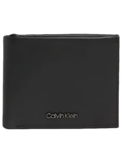 Leder-Geldbörse in Schwarz - (B)11,5 x (H)9 x (T)2 cm