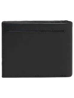 Leder-Geldbörse in Schwarz - (B)11,5 x (H)9 x (T)2 cm
