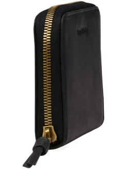 Leder-Geldbörse in Schwarz - (B)13 x (H)10 x (T)2,5 cm